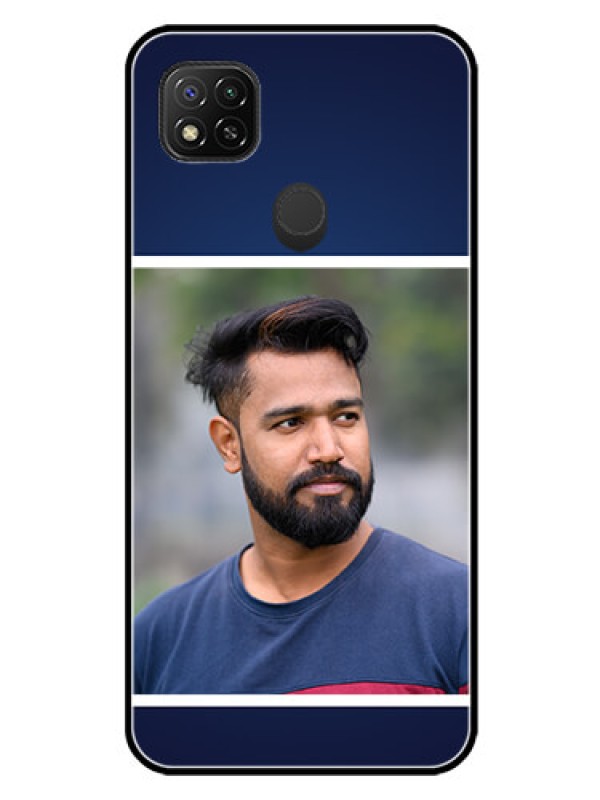 Custom Redmi 9 Activ Personalized Glass Phone Case  - Simple Royal Blue Design