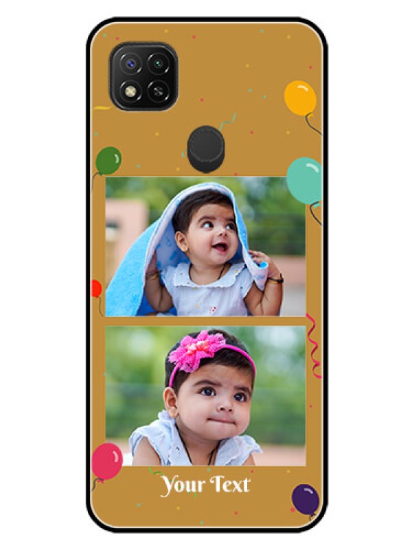 Custom Redmi 9 Activ Personalized Glass Phone Case  - Image Holder with Birthday Celebrations Design