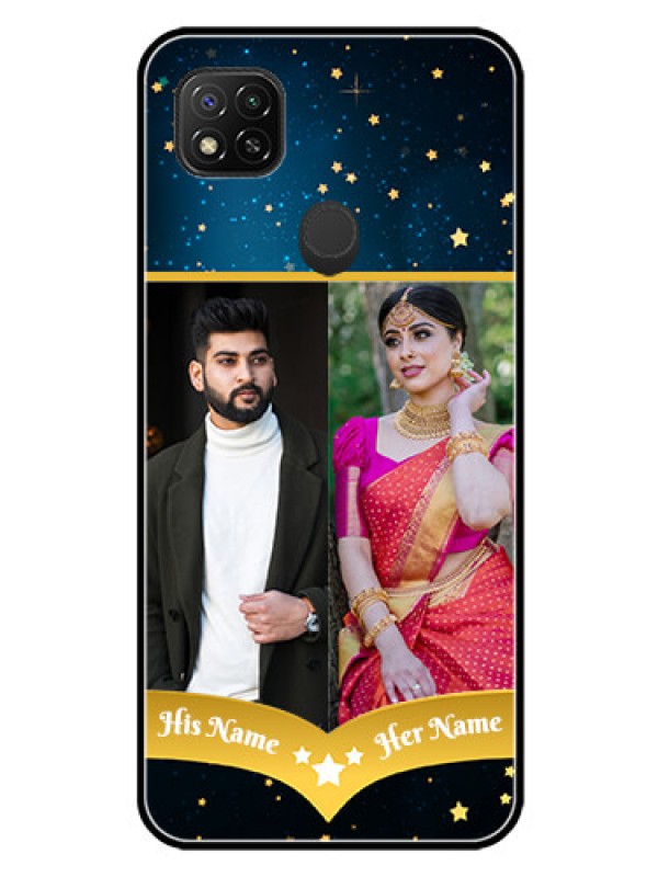 Custom Redmi 9 Activ Custom Glass Phone Case  - Galaxy Stars Backdrop Design