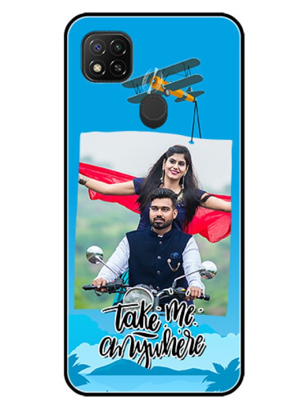 Custom Redmi 9 Activ Custom Glass Mobile Case  - Traveller Design 