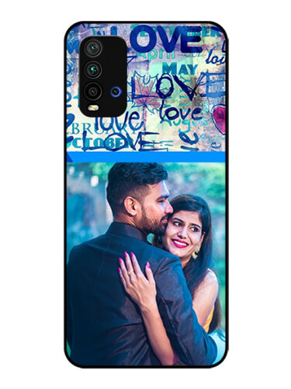 Custom Redmi 9 Power Custom Glass Mobile Case  - Colorful Love Design