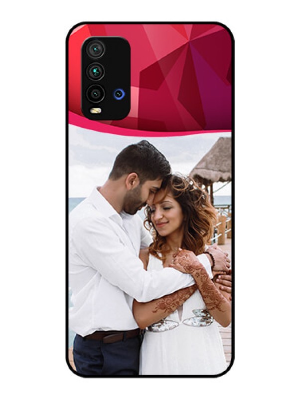 Custom Redmi 9 Power Custom Glass Mobile Case  - Red Abstract Design