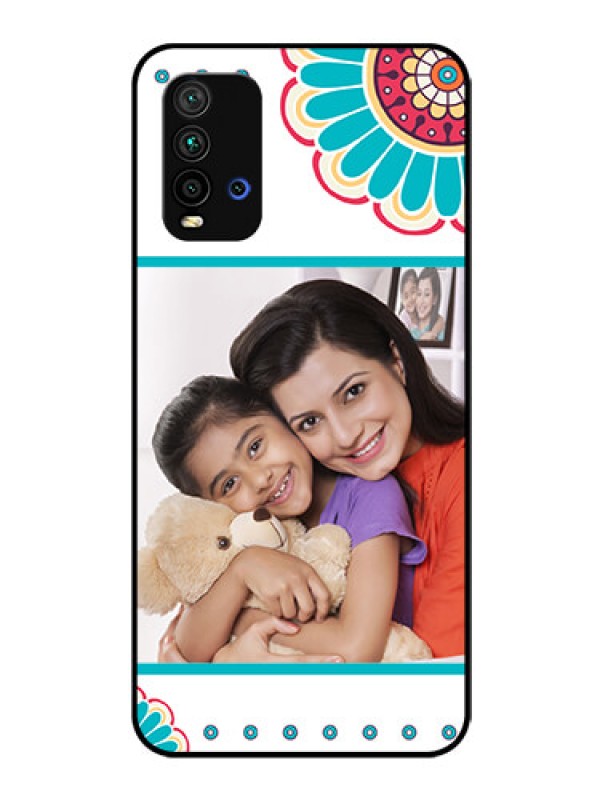 Custom Redmi 9 Power Custom Glass Phone Case  - Flower Design