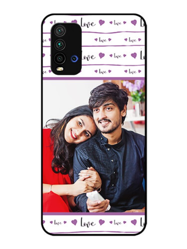 Custom Redmi 9 Power Custom Glass Mobile Case  - Couples Heart Design