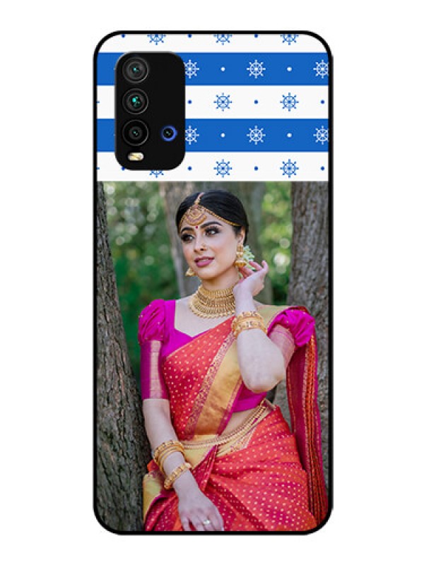 Custom Redmi 9 Power Photo Printing on Glass Case  - Snow Pattern Design