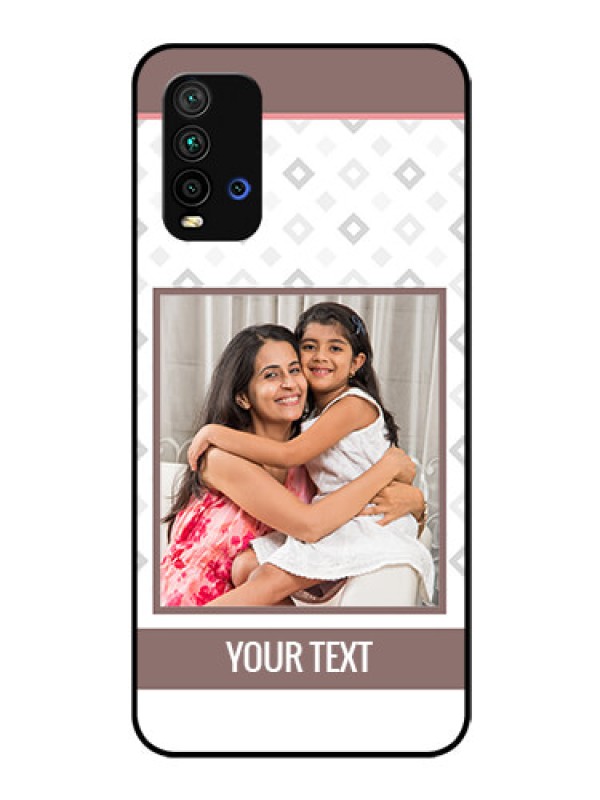 Custom Redmi 9 Power Photo Printing on Glass Case  - Simple Diamond Design