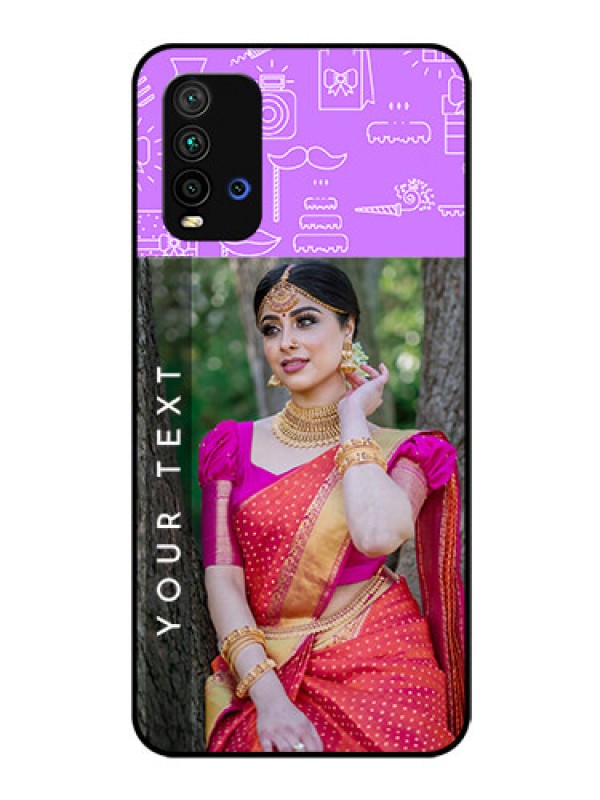 Custom Redmi 9 Power Custom Glass Mobile Case  - Birthday Icons Design