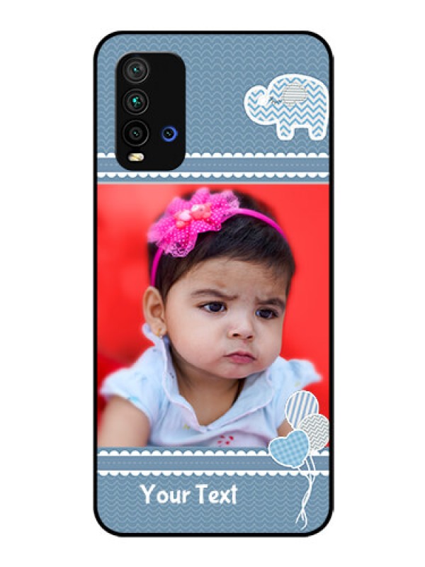 Custom Redmi 9 Power Photo Printing on Glass Case  - with Kids Pattern Design