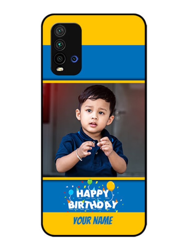Custom Redmi 9 Power Custom Glass Mobile Case  - Birthday Wishes Design