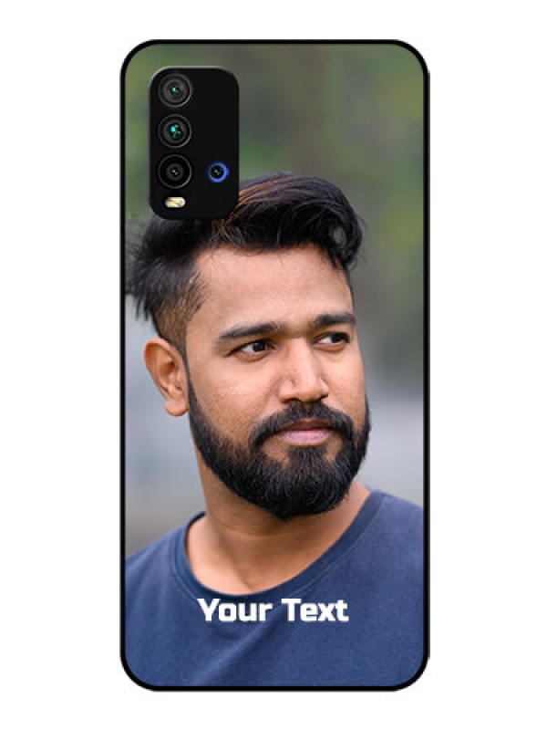 Custom Redmi 9 Power Glass Mobile Cover: Photo with Text