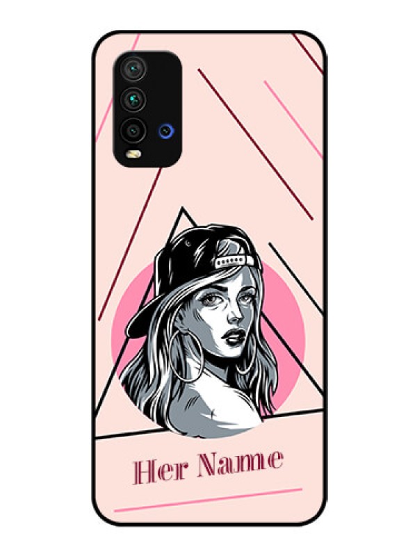 Custom Xiaomi Redmi 9 Power Personalized Glass Phone Case - Rockstar Girl Design