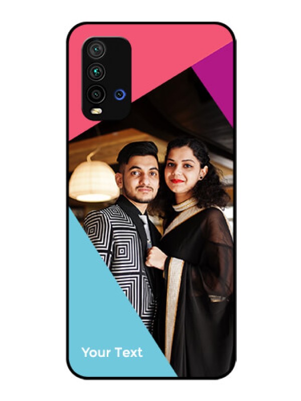 Custom Xiaomi Redmi 9 Power Custom Glass Mobile Case - Stacked Triple colour Design