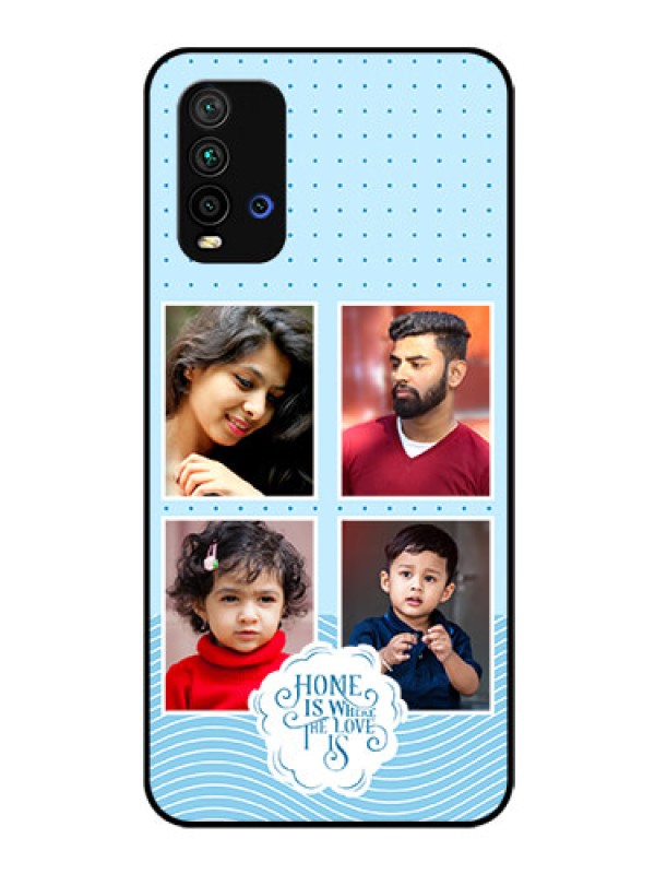 Custom Xiaomi Redmi 9 Power Custom Glass Phone Case - Cute love quote with 4 pic upload Design
