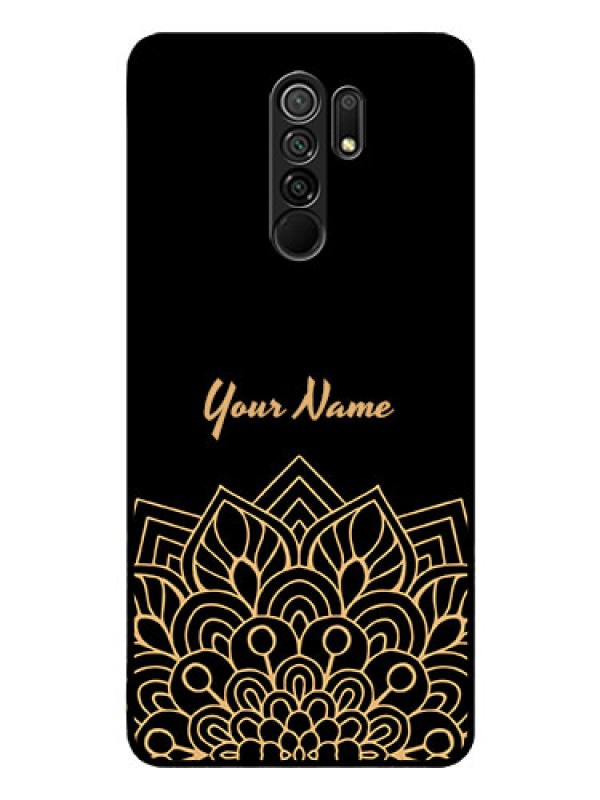 Custom Xiaomi Redmi 9 Prime Custom Glass Phone Case - Golden mandala Design