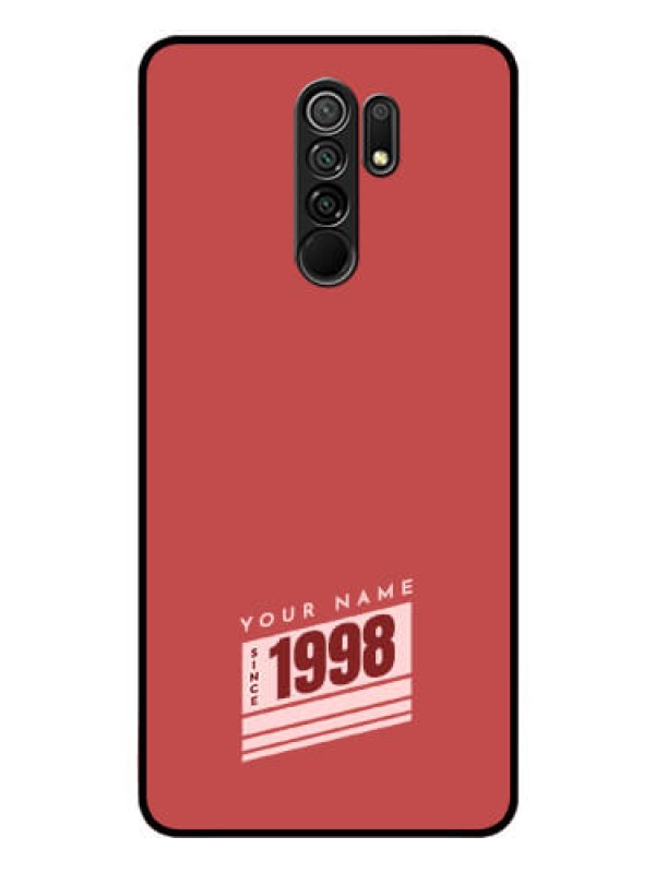 Custom Xiaomi Redmi 9 Prime Custom Glass Phone Case - Red custom year of birth Design