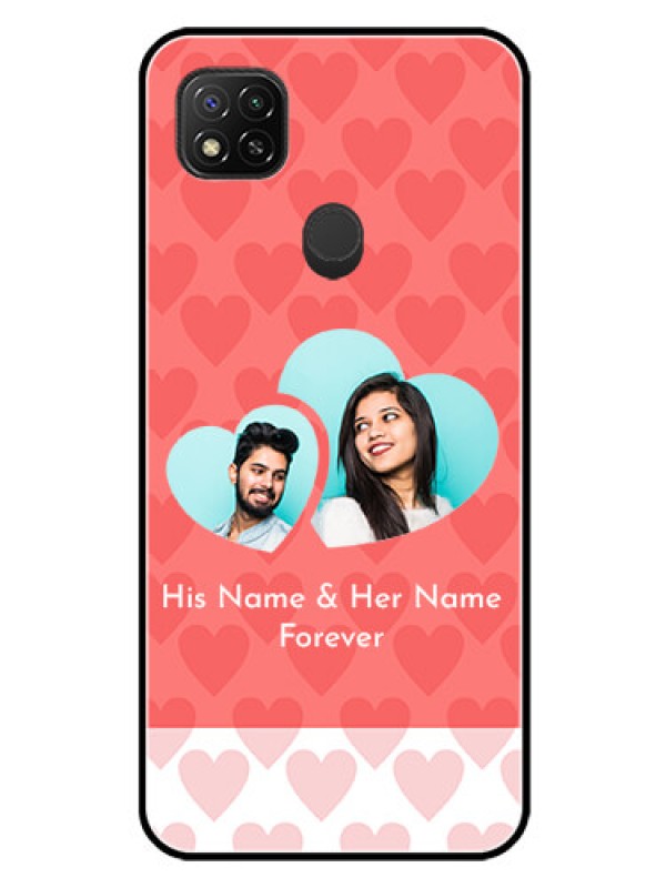 Custom Redmi 9 Personalized Glass Phone Case  - Couple Pic Upload Design