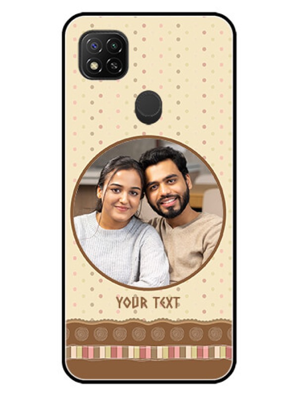 Custom Redmi 9 Custom Glass Mobile Case  - Brown Dotted Mobile Case Design