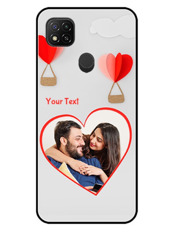 Custom Redmi 9 Custom Glass Mobile Case  - Parachute Love Design