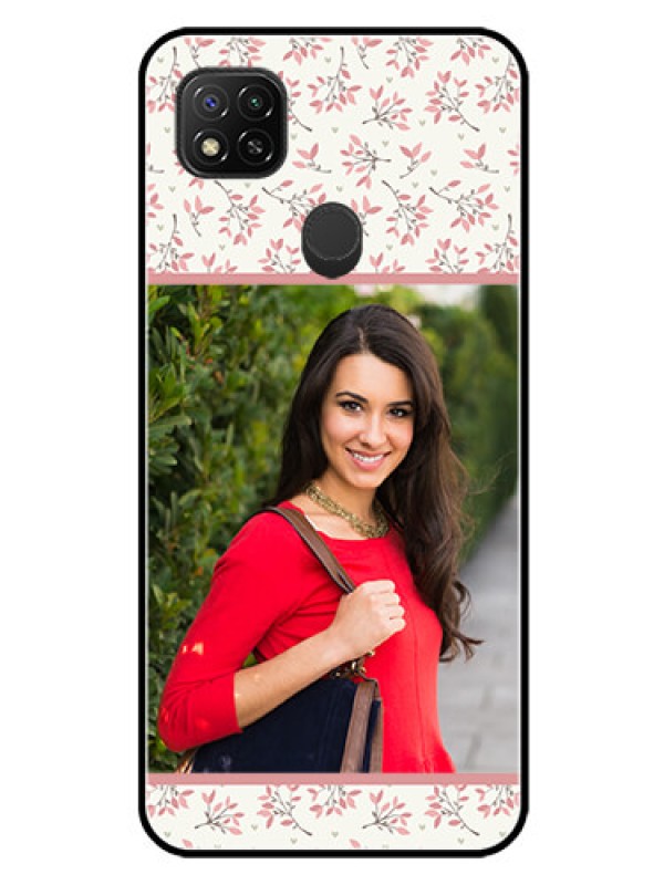 Custom Redmi 9 Custom Glass Phone Case  - Premium Floral Design
