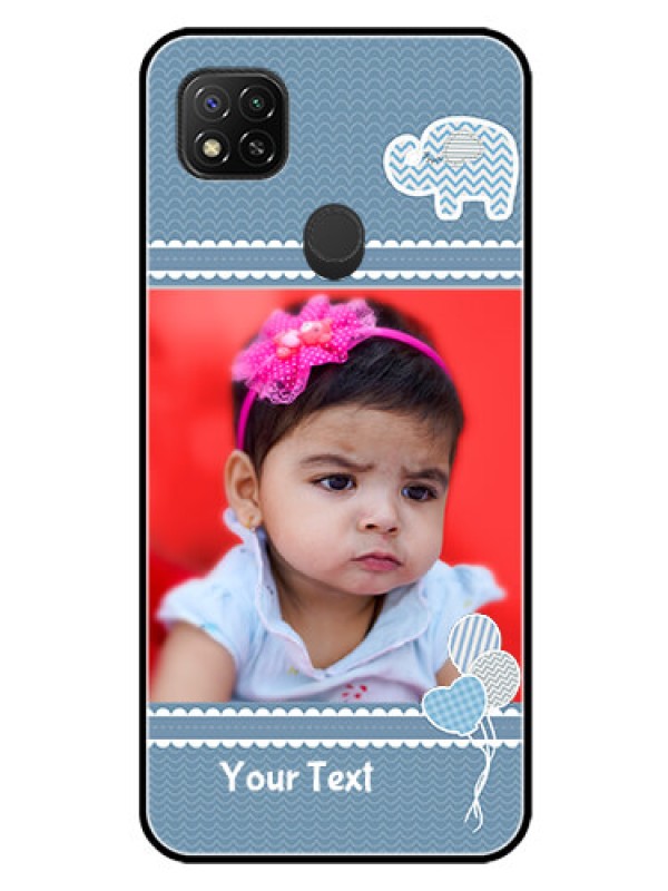 Custom Redmi 9 Photo Printing on Glass Case  - with Kids Pattern Design