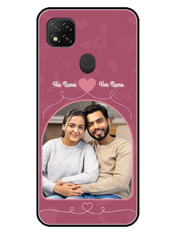 Custom Redmi 9 Photo Printing on Glass Case  - Love Floral Design