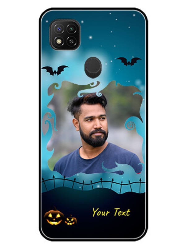 Custom Redmi 9 Custom Glass Phone Case  - Halloween frame design
