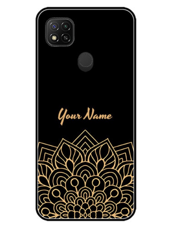 Custom Xiaomi Redmi 9 Custom Glass Phone Case - Golden mandala Design