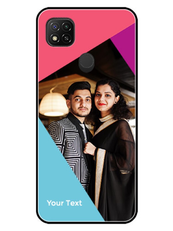 Custom Xiaomi Redmi 9 Custom Glass Mobile Case - Stacked Triple colour Design