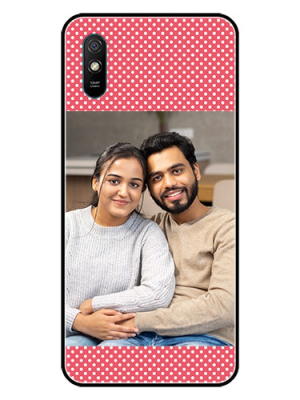 Custom Redmi 9A Sport Custom Glass Phone Case  - White Dotted Design