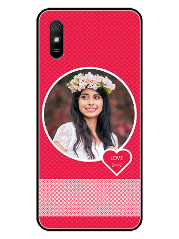 Custom Redmi 9A Sport Personalised Glass Phone Case  - Pink Pattern Design