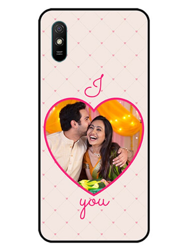 Custom Redmi 9A Sport Custom Glass Mobile Case  - Heart Shape Design