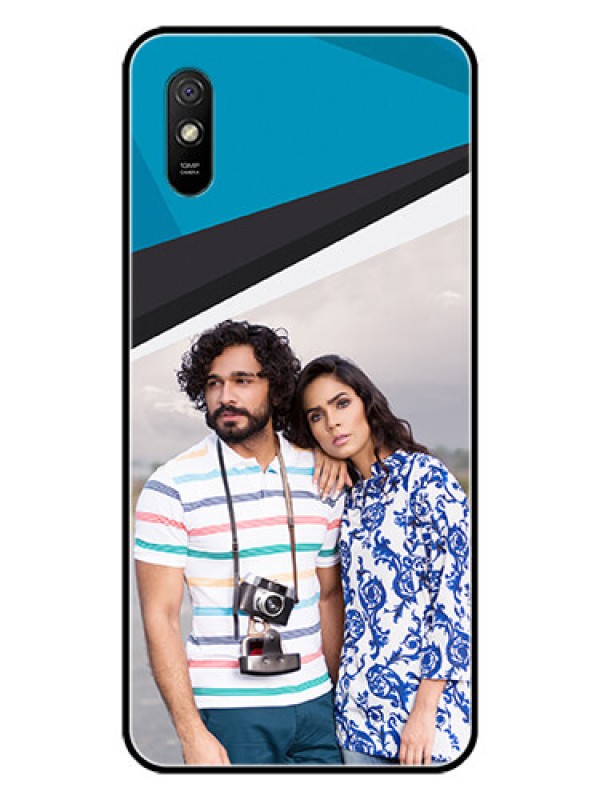 Custom Redmi 9A Sport Photo Printing on Glass Case  - Simple Pattern Photo Upload Design