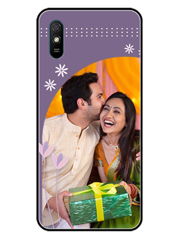 Custom Redmi 9A Sport Custom Glass Mobile Case  - Lavender flowers design 