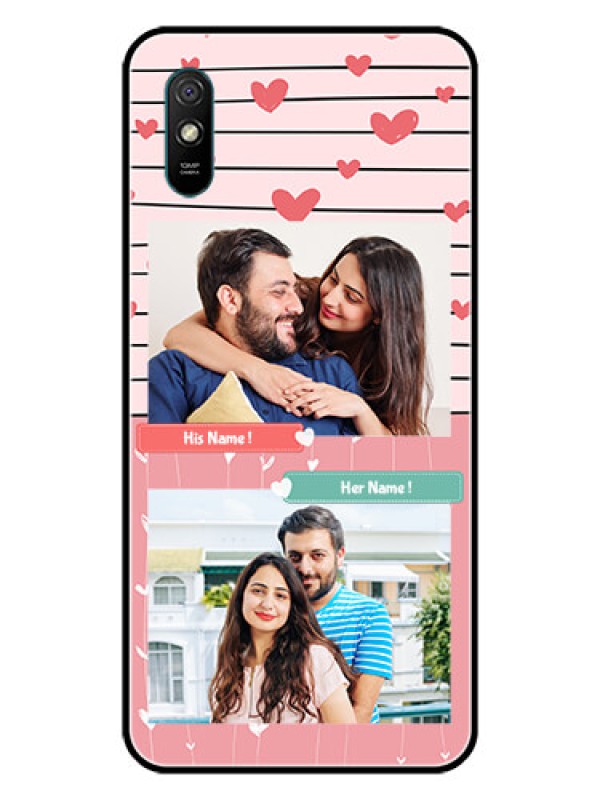 Custom Redmi 9A Sport Custom Glass Mobile Case  - Photo with Heart Design