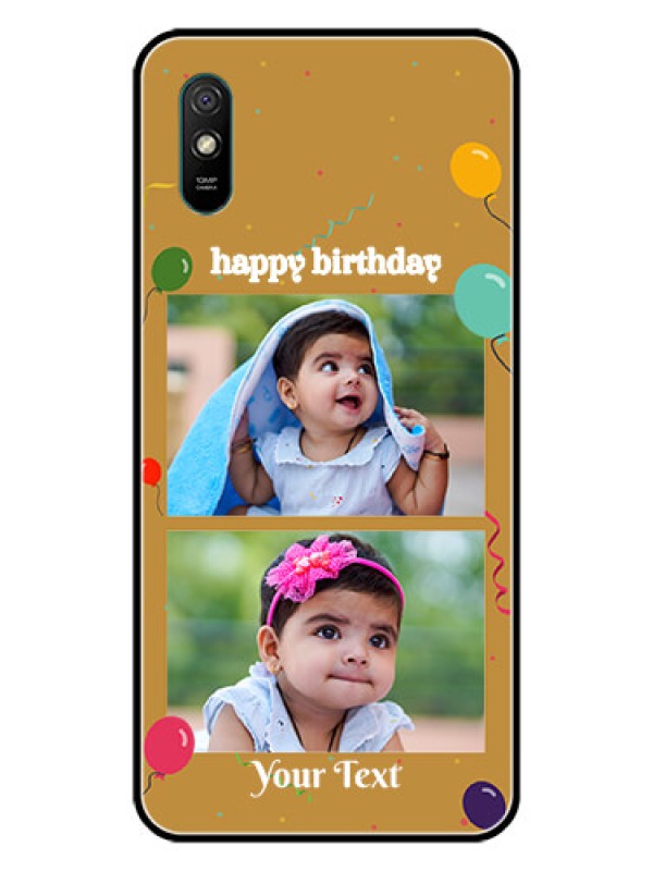 Custom Redmi 9A Sport Personalized Glass Phone Case  - Image Holder with Birthday Celebrations Design