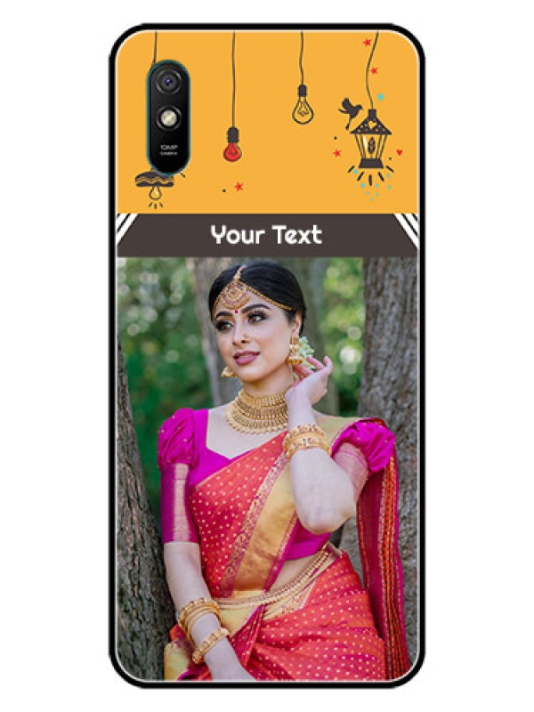 Custom Redmi 9A Sport Custom Glass Mobile Case  - with Family Picture and Icons 