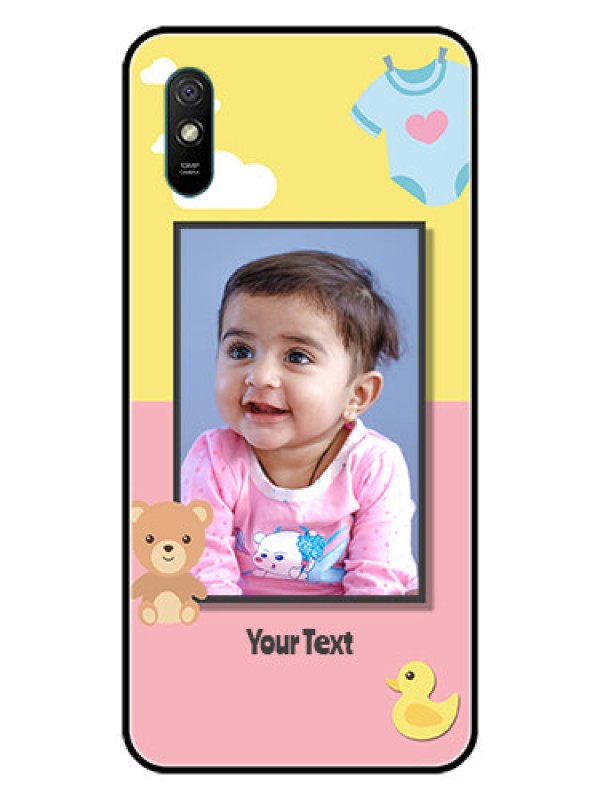 Custom Redmi 9A Sport Photo Printing on Glass Case  - Kids 2 Color Design