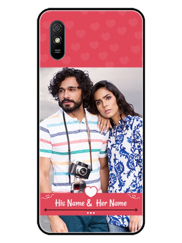 Custom Redmi 9A Sport Photo Printing on Glass Case  - Simple Love Design