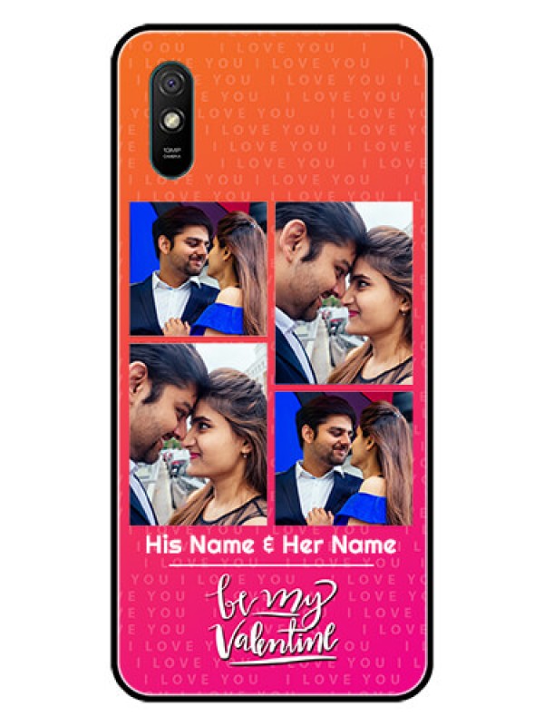 Custom Redmi 9A Sport Custom Glass Phone Case  - I Love You Pink Design
