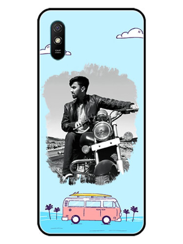 Custom Redmi 9A Sport Photo Printing on Glass Case  - Travel & Adventure Design