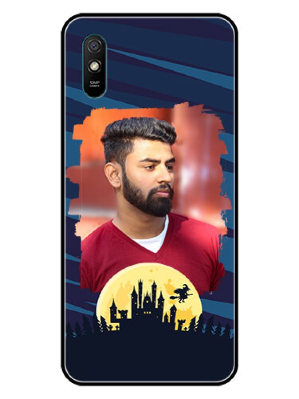 Custom Redmi 9A Sport Photo Printing on Glass Case  - Halloween Witch Design 