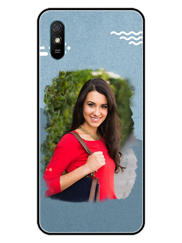 Custom Redmi 9A Sport Custom Glass Mobile Case  - Grunge Line Art Design