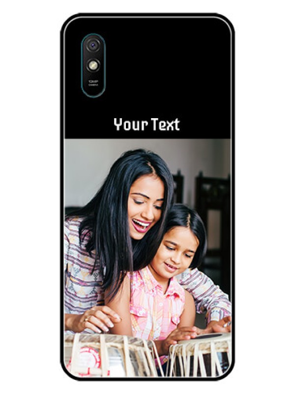 Custom Redmi 9A Sport Photo with Name on Glass Phone Case