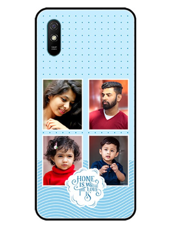 Custom Xiaomi Redmi 9A Sport Custom Glass Phone Case - Cute love quote with 4 pic upload Design