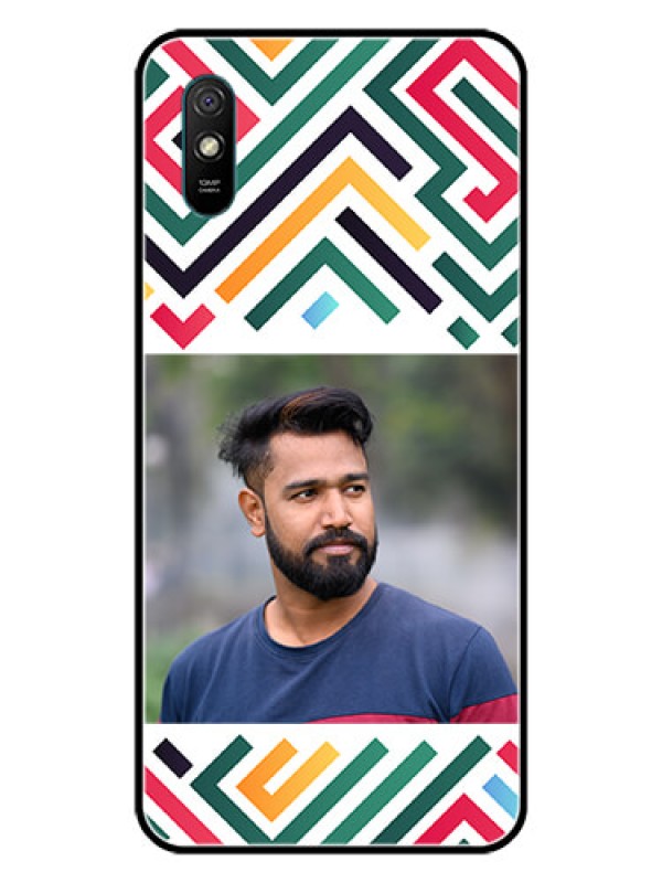Custom Xiaomi Redmi 9A Sport Personalized Glass Phone Case - Colorful Maze Pattern Design