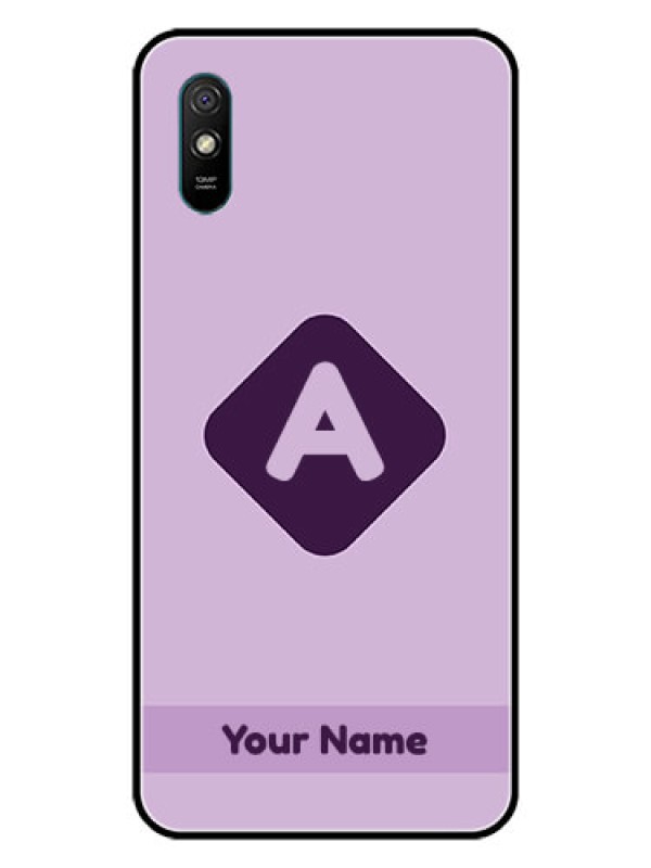 Custom Xiaomi Redmi 9A Sport Custom Glass Mobile Case - Custom Letter in curved badge Design