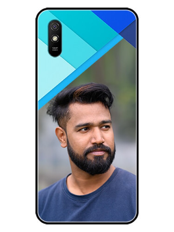 Custom Redmi 9A Custom Glass Phone Case  - Blue Pattern Design