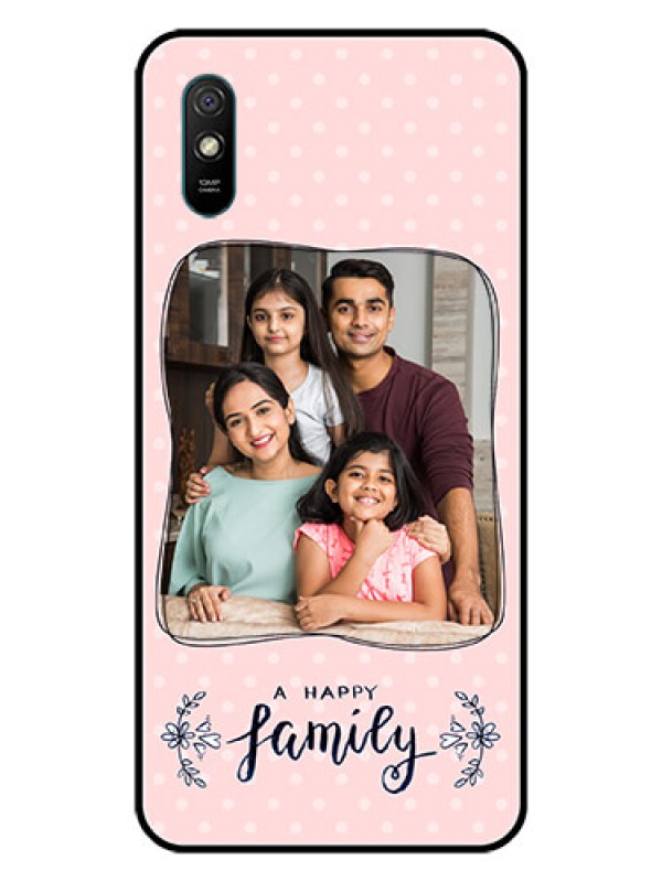 Custom Redmi 9A Custom Glass Phone Case  - Family with Dots Design