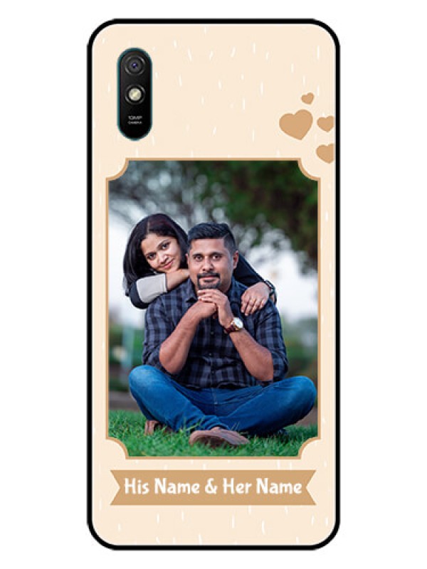 Custom Redmi 9A Custom Glass Phone Case  - with confetti love design 