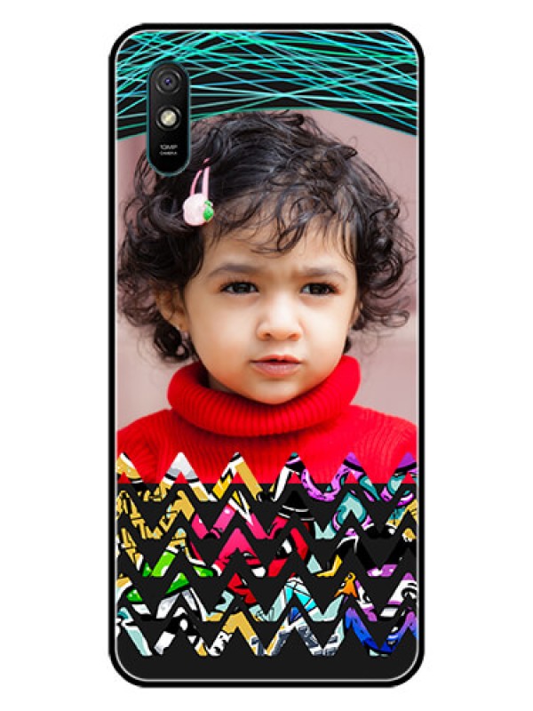 Custom Redmi 9A Personalized Glass Phone Case  - Neon Abstract Design